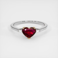 1.65 Ct. Ruby Ring, 14K Yellow & White 1