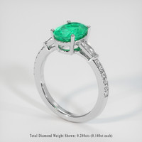 1.64 Ct. Emerald Ring, Platinum 950 2