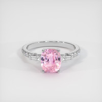 3.04 Ct. Pink Sapphire Ring, Platinum 950 1