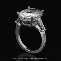 11.12 Ct. White Sapphire Ring, Platinum 950 2