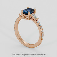 1.23 Ct. Greenish Blue Sapphire Ring, 14K Rose Gold 2