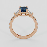1.23 Ct. Greenish Blue Sapphire Ring, 14K Rose Gold 3