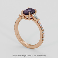 1.28 Ct. Color Change Sapphire Ring, 14K Rose Gold 2