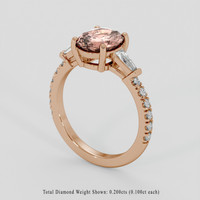 1.53 Ct. Pinkish Brown Sapphire Ring, 14K Rose Gold 2