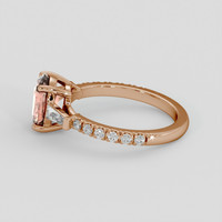 1.53 Ct. Pinkish Brown Sapphire Ring, 14K Rose Gold 4