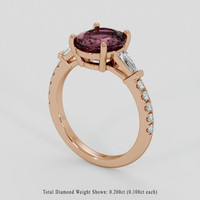 2.15 Ct. Pinkish Brown Sapphire Ring, 14K Rose Gold 2