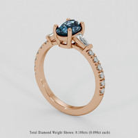 0.96 Ct. Greenish Blue Sapphire Ring, 14K Rose Gold 2