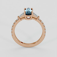 0.96 Ct. Greenish Blue Sapphire Ring, 14K Rose Gold 3