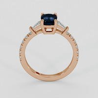 0.99 Ct. Greenish Blue Sapphire Ring, 14K Rose Gold 3