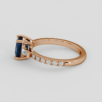 1.23 Ct. Greenish Blue Sapphire Ring, 18K Rose Gold 4