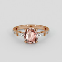 1.53 Ct. Pinkish Brown Sapphire Ring, 18K Rose Gold 1