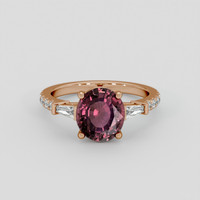 2.15 Ct. Pinkish Brown Sapphire Ring, 18K Rose Gold 1