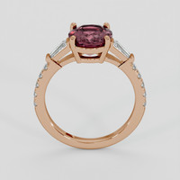 2.15 Ct. Pinkish Brown Sapphire Ring, 18K Rose Gold 3
