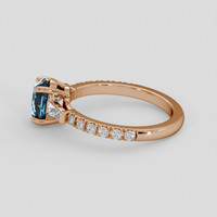 0.96 Ct. Greenish Blue Sapphire Ring, 18K Rose Gold 4