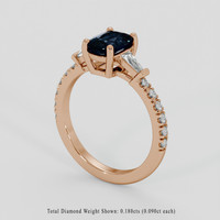 0.99 Ct. Greenish Blue Sapphire Ring, 18K Rose Gold 2