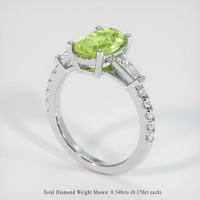 1.82 Ct. Green Tourmaline Ring, 10K White Gold 2