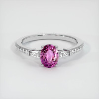 0.78 Ct. Pink Sapphire Ring, 14K White Gold 1