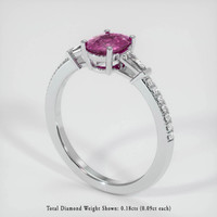 0.78 Ct. Pink Sapphire Ring, 14K White Gold 2