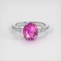 3.08 Ct. Pink Sapphire Ring, 14K White Gold 1