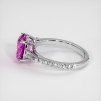 3.08 Ct. Pink Sapphire Ring, 14K White Gold 4
