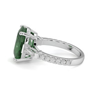 5.21 Ct. Green Sapphire Ring, 14K White Gold 4