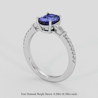 1.64 Ct. Blue Sapphire Ring, 14K White Gold 2