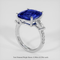 5.56 Ct. Blue Sapphire Ring, 14K White Gold 2
