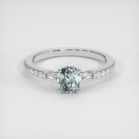 1.02 Ct. Bluish Green Sapphire Ring, 14K White Gold 1
