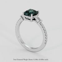 2.02 Ct. Greenish Blue Sapphire Ring, 14K White Gold 2