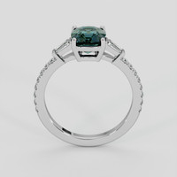 2.02 Ct. Greenish Blue Sapphire Ring, 14K White Gold 3