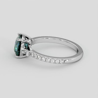 2.02 Ct. Greenish Blue Sapphire Ring, 14K White Gold 4