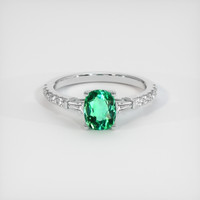 1.06 Ct. Emerald Ring, 18K White Gold 1