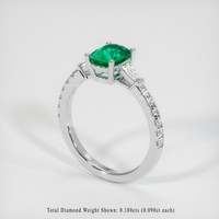 1.06 Ct. Emerald Ring, 18K White Gold 2