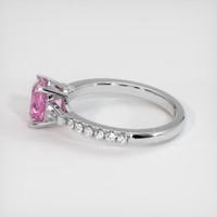 1.09 Ct. Pink Sapphire Ring, 18K White Gold 4