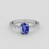 1.64 Ct. Blue Sapphire Ring, 18K White Gold 1