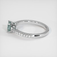 1.02 Ct. Bluish Green Sapphire Ring, 18K White Gold 4