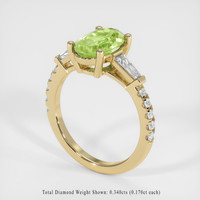 1.82 Ct. Green Tourmaline Ring, 10K Yellow Gold 2