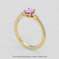 0.84 Ct. Pink Sapphire Ring, 10K Yellow Gold 2
