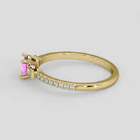 0.84 Ct. Pink Sapphire Ring, 10K Yellow Gold 4