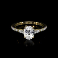 1.99 Ct. White Sapphire Ring, 14K Yellow Gold 1