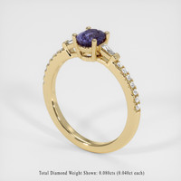 0.75 Ct. Violet Sapphire Ring, 14K Yellow Gold 2