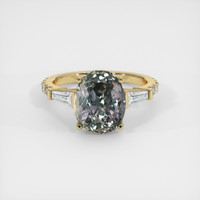 5.69 Ct. Greenish Brown Sapphire Ring, 14K Yellow Gold 1