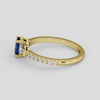 0.79 Ct. Blue Sapphire Ring, 18K Yellow Gold 4