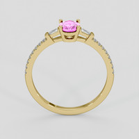 0.84 Ct. Pink Sapphire Ring, 18K Yellow Gold 3
