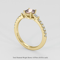 0.60 Ct. Padparadscha Sapphire Ring, 18K Yellow Gold 2