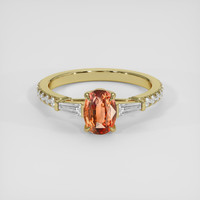 1.29 Ct. Bi Color Sapphire Ring, 18K Yellow Gold 1