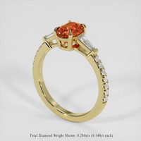 1.29 Ct. Bi Color Sapphire Ring, 18K Yellow Gold 2