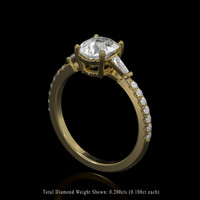 1.99 Ct. White Sapphire Ring, 18K Yellow Gold 2