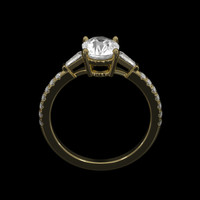 1.99 Ct. White Sapphire Ring, 18K Yellow Gold 3