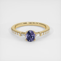 0.75 Ct. Violet Sapphire Ring, 18K Yellow Gold 1